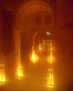 interior de los baños Hammam en Granada.